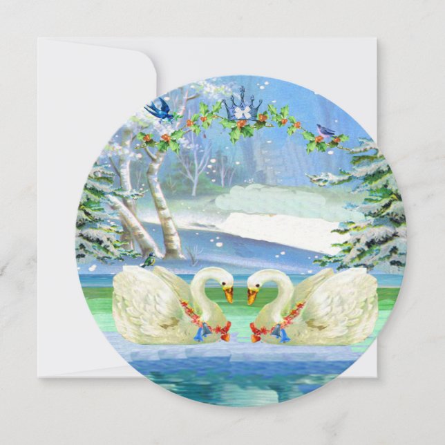 Swan in a Winter Wonderland Card (Front)