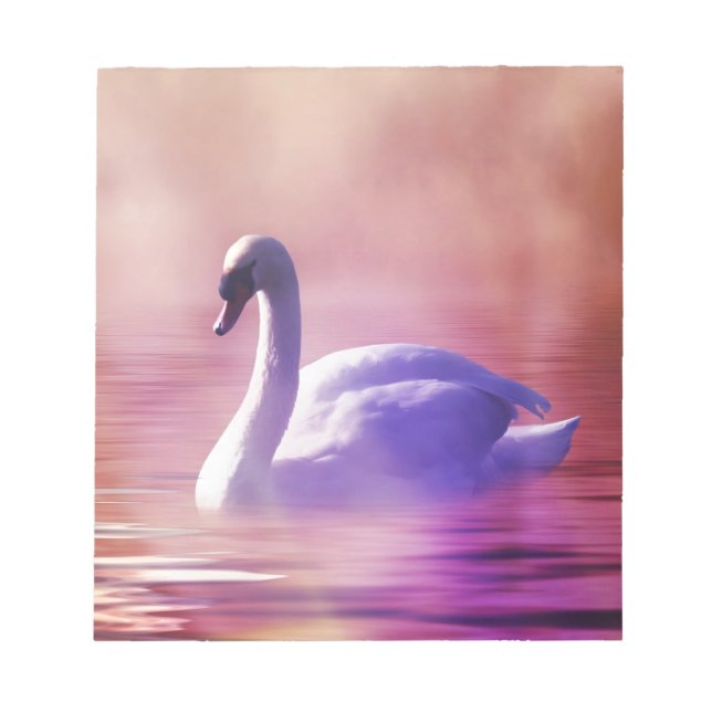 Swan in colourful moonlight notepad (Front)