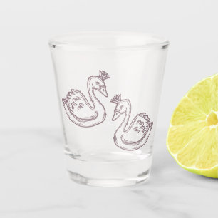 Swan in crown shot glass