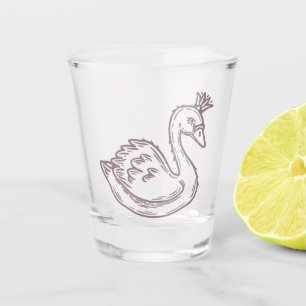 Swan in crown shot glass