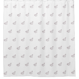 Swan in crown shower curtain