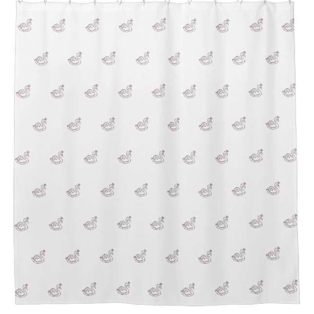 Swan in crown shower curtain (Front)