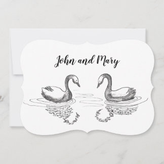 Swan in ink.