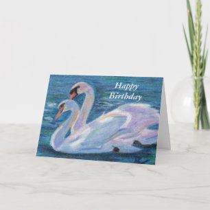 Swan Lake aceo Birthday Card