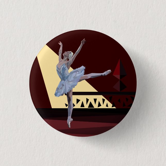 'Swan Lake Ballerina' 3 Cm Round Badge (Front)