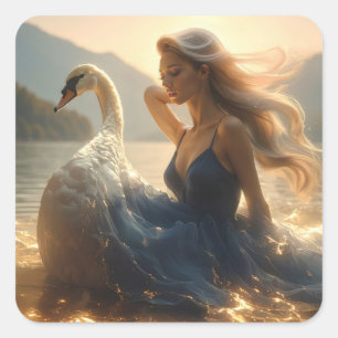SWAN LAKE - BALLET & DANCE - SQUARE STICKER