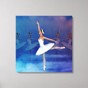 Swan Lake Inspired Classical Ballet Scene Canvas P Print