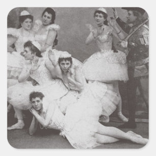 Swan Lake, Mariinsky Theatre, 1895 (b/w photo) Square Sticker