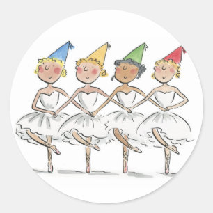 Swan Lake Party Classic Round Sticker