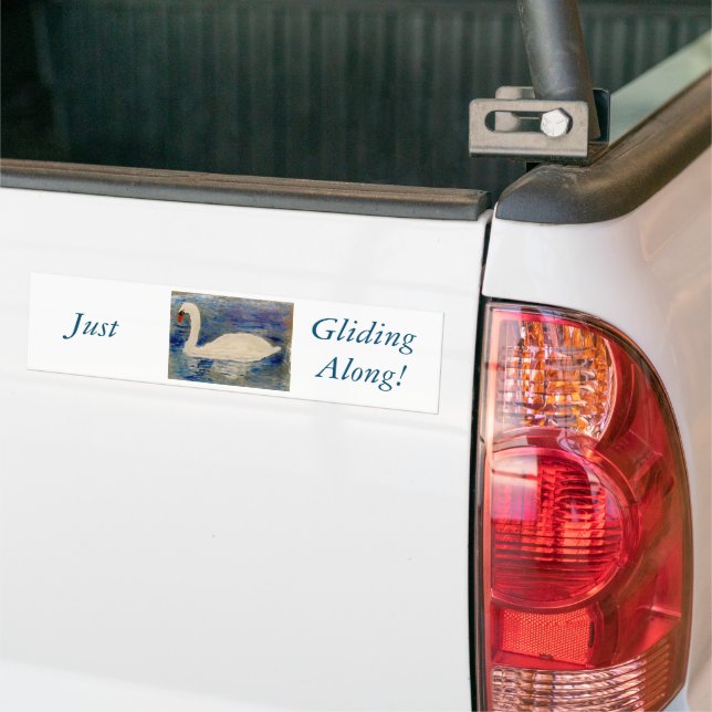 Swan Lake Reflections Personalised Bumper Sticker (On Truck)