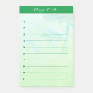Swan Lake Things To Do on Emerald Green Lined Post-it Notes