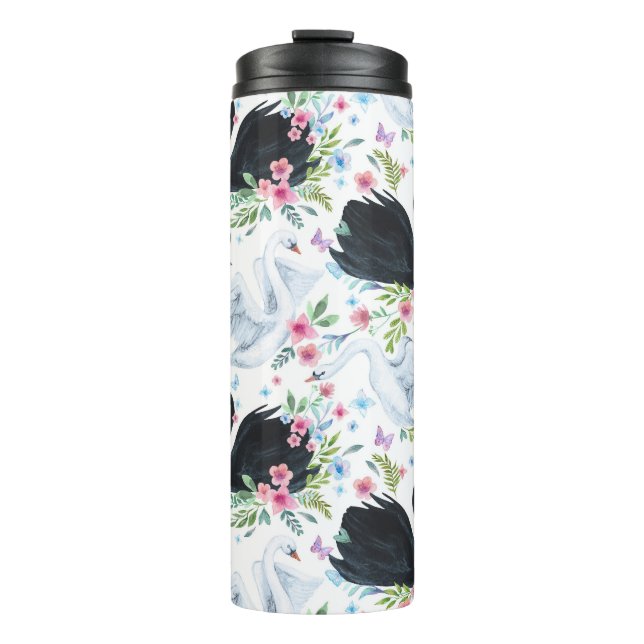 Swan Lake: Watercolor Pastel Pattern. Thermal Tumbler (Front)