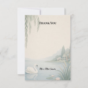 Swan Lake Willow Watercolour Thank You Card