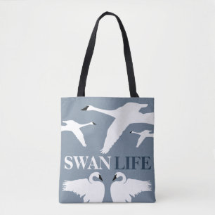 Swan Life, Elegant Swan Tote Bag