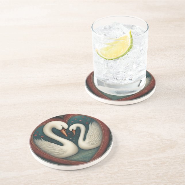 Swan Love 1 Coaster (Side)