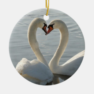 Swan Love Ceramic Tree Decoration