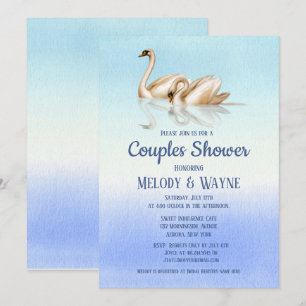 Swan Love Elegance Couples Shower Invitation