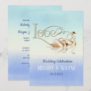 Swan Love Elegance Wedding Invitation