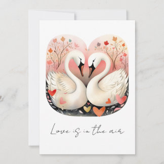 Swan Love in the Heart of the Forest Thank You Card