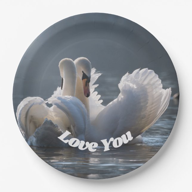Swan-Love- Paper Plate (Front)