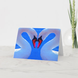 Swan Love, Romantic Heart Shaped Necks Card