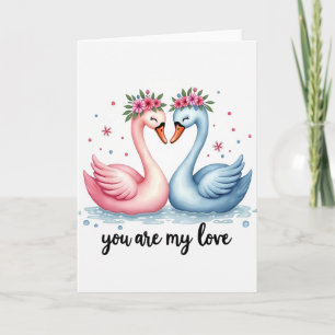 Swan Love Story Greeting Card