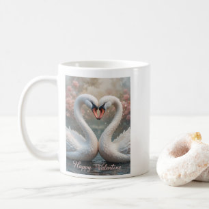 Swan Love Valentine Elegant Romantic Bird Coffee Mug