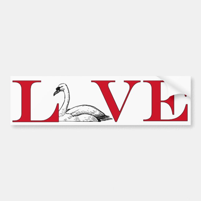 Swan Lover Bumpersticker Bumper Sticker (Front)