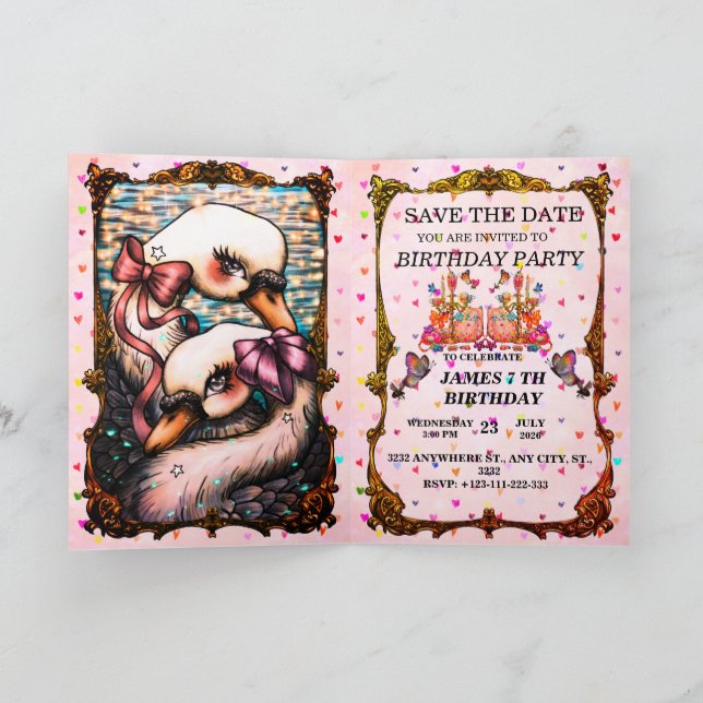 Swan lovers invitation (Inside)