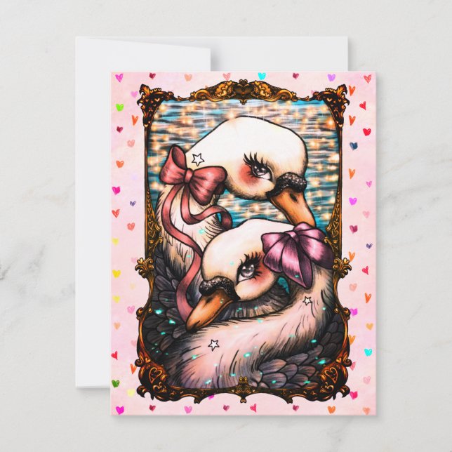 Swan lovers RSVP card (Front)