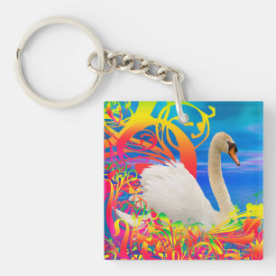 Swan Nest Key Ring