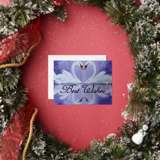 Swan nuptials foil invitation postcard