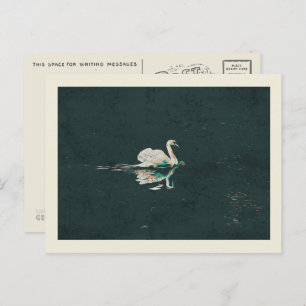 Swan on a lake postcard