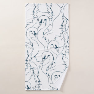 Swan Pattern Seamlessswan, pattern, abstract, back Bath Towel