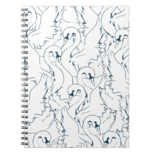 Swan Pattern Seamlessswan, pattern, abstract, back Notebook