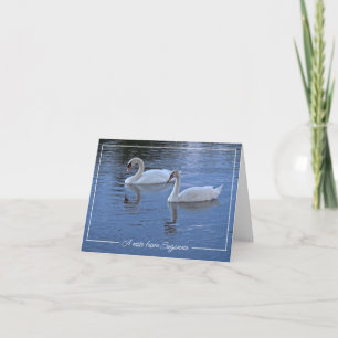 Swan Photo Personalised  Note Card