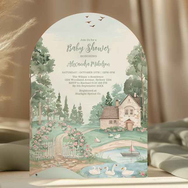 Swan Princess Baby Shower Invitation (Creator Uploaded)