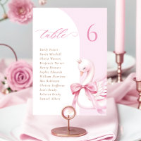 Swan Princess Baby Shower Table Seating Card