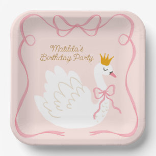 Swan Princess Birthday  Paper Plate