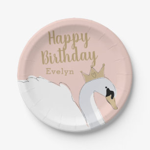 Swan Princess Birthday Party Paper Plate