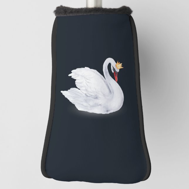 Swan Princess Black and White Golf Head Cover (Rotate 90)