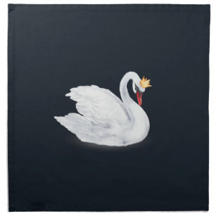 Swan Princess Black and White Napkin
