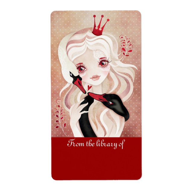 Swan Princess Bookplates Labels Stickers (Front)