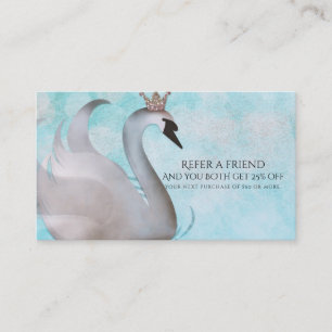 Swan Princess Fairy Tale Refer a Friend Referral Card