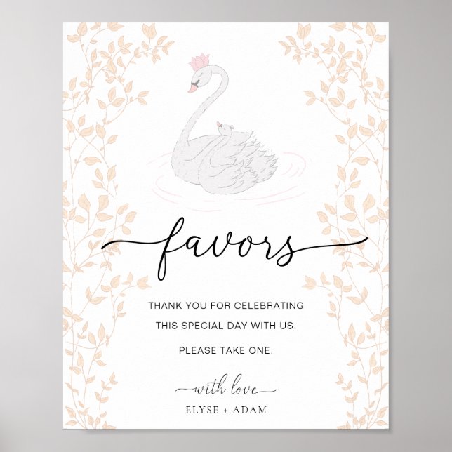 Swan Princess Favours Sign (Front)