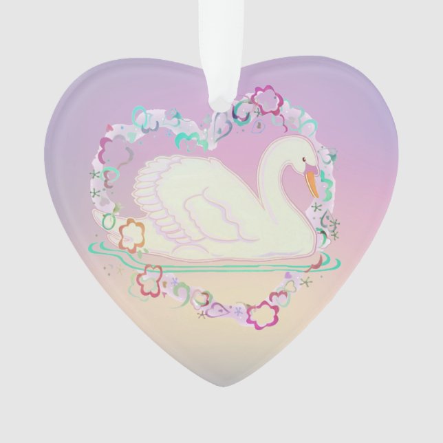 Swan Princess heart-ornament Ornament (Front)