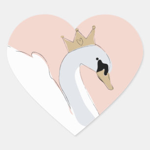 Swan Princess Heart Sticker