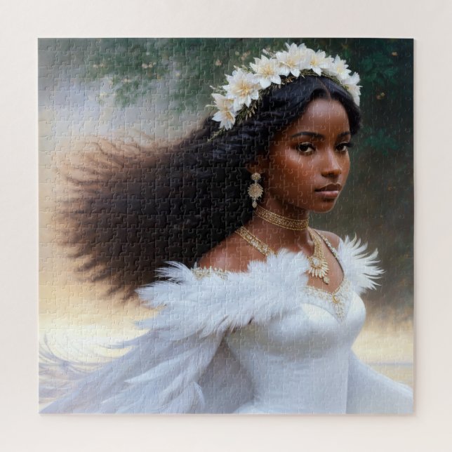 Swan Princess Melanin Beauty Jigsaw Puzzle (Vertical)