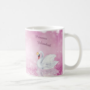 Swan Princess Pin Glitter Lake Monogram  Coffee Mug