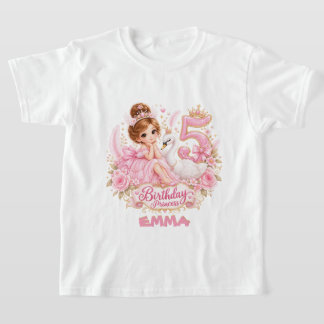 Swan Princess Pink Fairy Tale Birthday Party T-Shirt